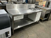 Pelgrim rvs werktafel met gasfornuis - afbeelding 1 van  9