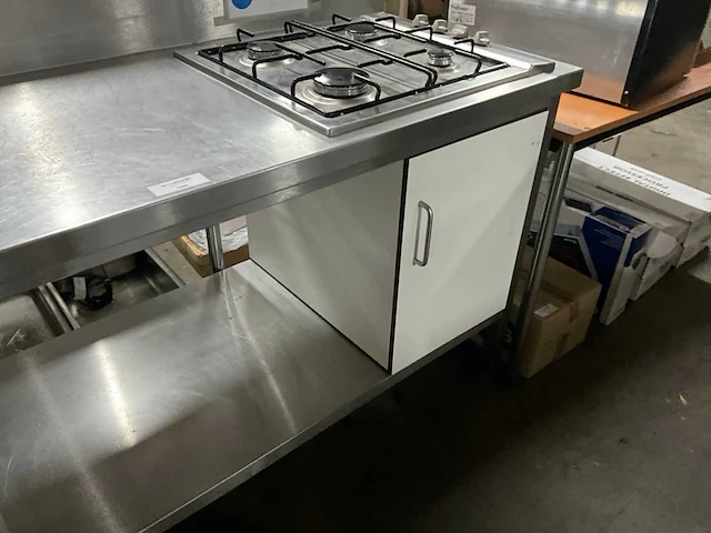 Pelgrim rvs werktafel met gasfornuis - afbeelding 4 van  7