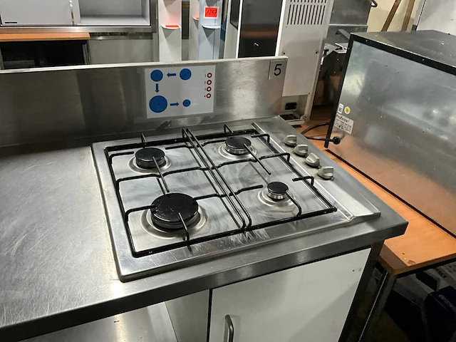 Pelgrim rvs werktafel met gasfornuis - afbeelding 5 van  7