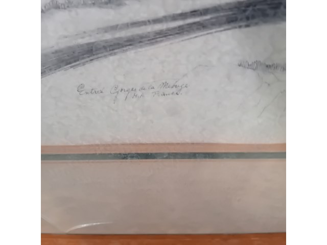 Pen tekening, p. cox, entree gorges de la meouge. h.a. france - afbeelding 6 van  10