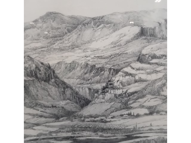 Pen tekening, p. cox, entree gorges de la meouge. h.a. france - afbeelding 7 van  10