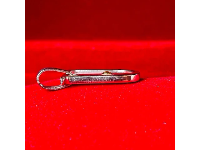 Pendant staal met .750 goud. - afbeelding 4 van  4