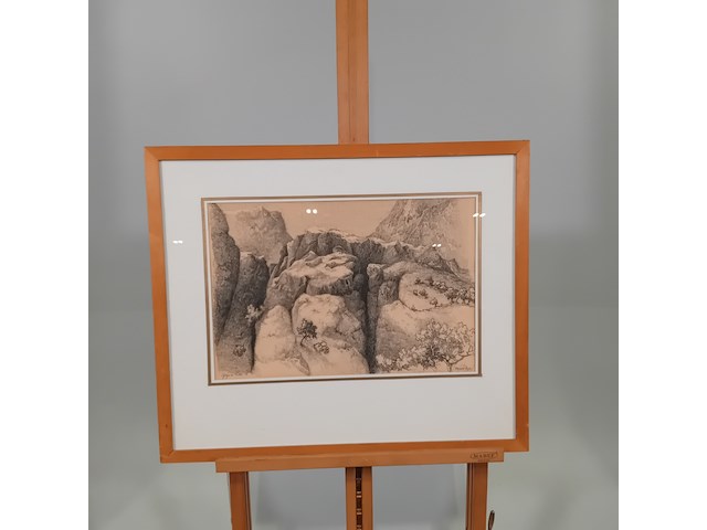 Pentekening, p. cox, tekening nr. 1 gorges du verdon, france, 1970 - afbeelding 1 van  8