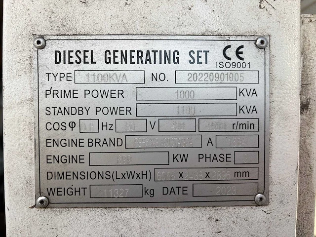 Perkins - 1100kva - 2023 - aggregaat - afbeelding 4 van  15