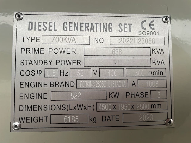 Perkins 2806d-e18tag1a - 700 kva - silent generator - afbeelding 10 van  15