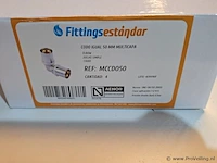 Perskoppeling 50 mm; fittingsestander 90 graden 4 stuks in doos - afbeelding 2 van  4