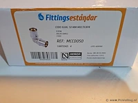 Perskoppeling 50 mm; fittingsestander 90 graden 4 stuks in doos - afbeelding 3 van  4