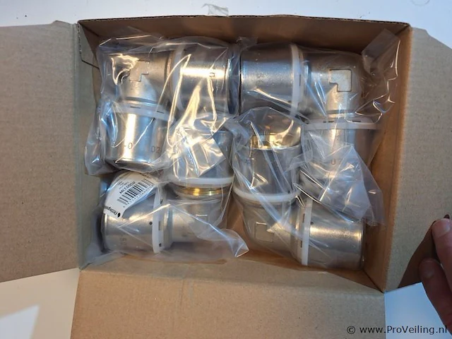 Perskoppeling 50 mm; fittingsestander 90 graden 4 stuks in doos - afbeelding 4 van  4
