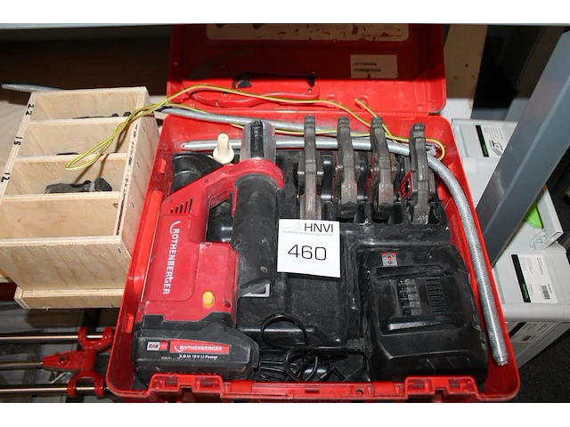 Perstang rothenberger twin turbo met 7 bekken, accu en acculader in koffer. - afbeelding 2 van  4