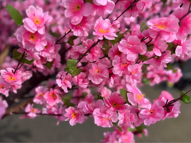 Perzik bloesem kunstboom - afbeelding 12 van  14