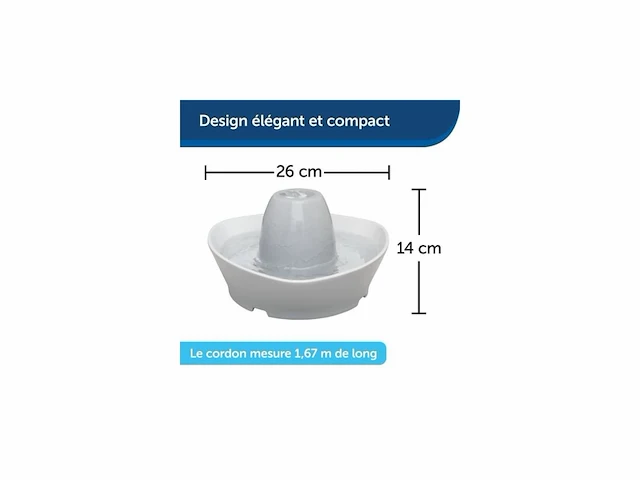 Petsafe® streamside keramische drinkfontein voor katten en kleine honden 1,8 liter - afbeelding 3 van  6