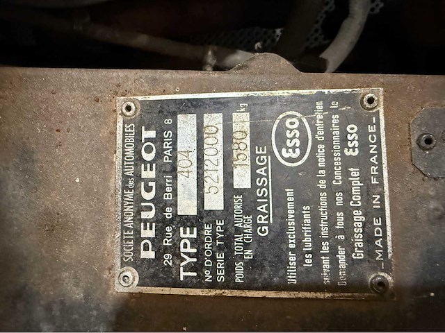 Peugeot - 404 - oldtimer - 1965 - afbeelding 9 van  28