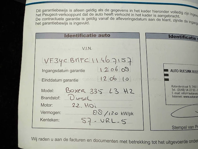 Peugeot 335 2.2 hdi l3h2 boxer bedrijfswagen - afbeelding 4 van  23