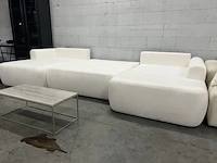 Philipa u-bank met slaapfunctie - bouclé - crème naduvi collection, zwart - afbeelding 3 van  7