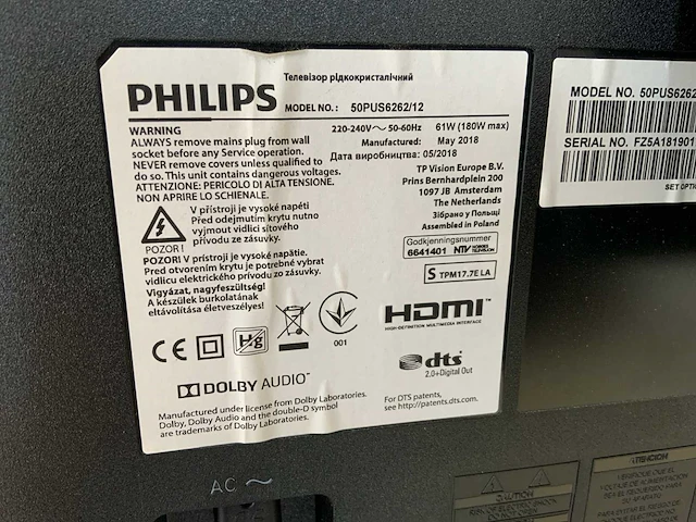 Philips 50pus6262 televisie - afbeelding 3 van  4