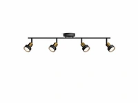 Philips conduit spot - plafondspot met vier lichtpunten - zwart met goud design - gu10 led fitting - afbeelding 1 van  3