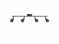 Philips conduit spot - plafondspot met vier lichtpunten - zwart met goud design - gu10 led fitting - afbeelding 2 van  3