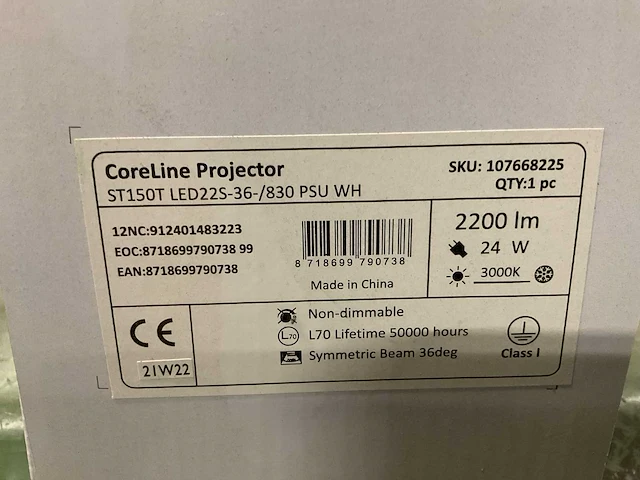 Philips coreline projector st150t led22s-36-/840 psu wh led spot (12x) - afbeelding 2 van  2