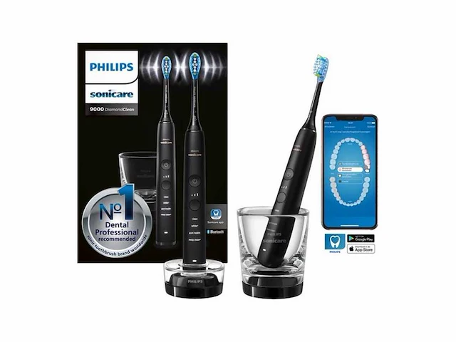 Philips diamondclean 9000 - elektrische tandenborstel - zwart - duo - hx9914/54 - afbeelding 1 van  2