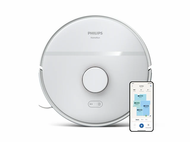 Philips homerun 2000-serie: 2-in-1 robotstofzuiger en dweil met 2700 pa lasernavigatie arctisch wit - afbeelding 1 van  6