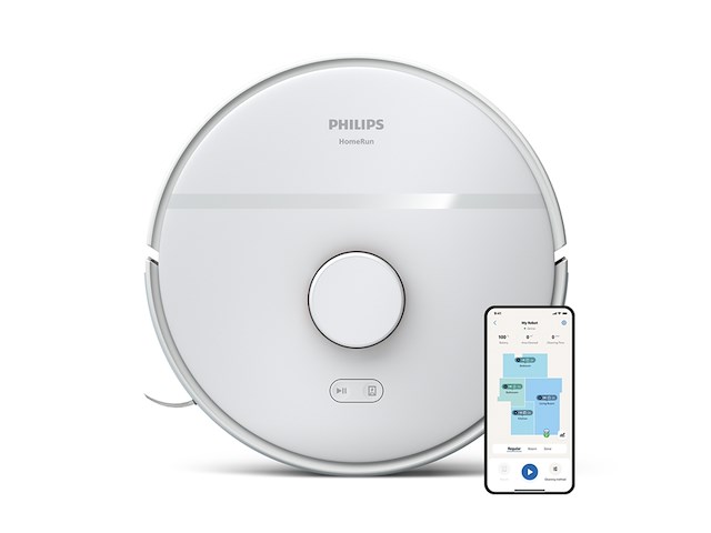 Philips homerun 2000serie 2 in 1 robotstofzuiger en dweil met 2700 pa zuigkracht & 130 min looptijd lasernavigatie arctisch wit - afbeelding 1 van  6