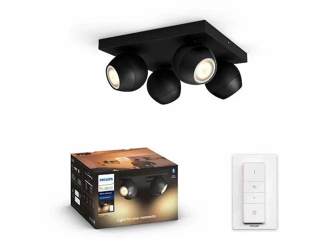 Philips hue buckram - 4lichts - white ambiance plafondlamp - afbeelding 1 van  2