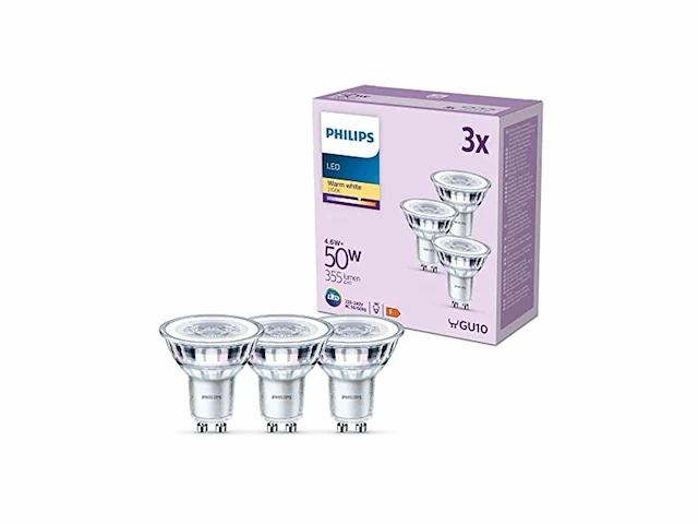 Philips led spot 50 w gu10 warmwit licht 3 stuks - afbeelding 2 van  5