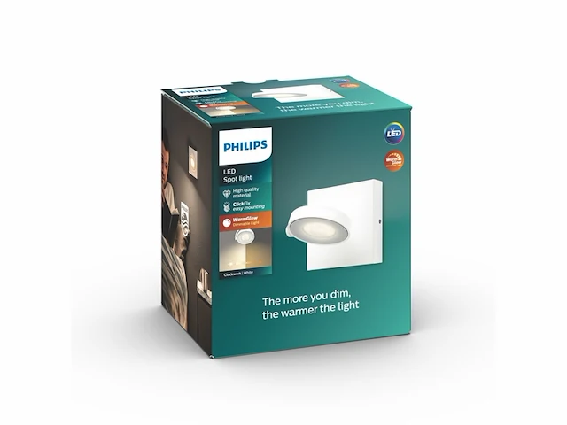 Philips opbouwspot clockwork wit incl. warmglow led-lichtbron - afbeelding 3 van  5