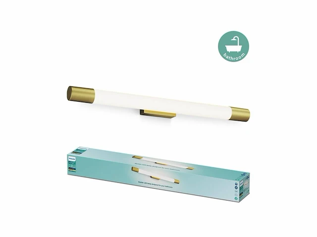 Philips rover spiegelverlichting spatwaterdicht ip44 10w badkamerlamp messingkleurig - afbeelding 3 van  3