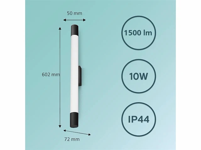 Philips rover spiegelverlichting spatwaterdicht ip44 10w zwart - afbeelding 2 van  5