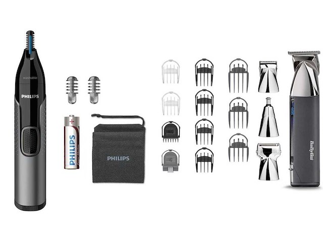 Philips series 3000 nt3650/16 trimmer + babyliss super-x metal 15-in-1 multigroom mt996e - tondeuse - afbeelding 1 van  3
