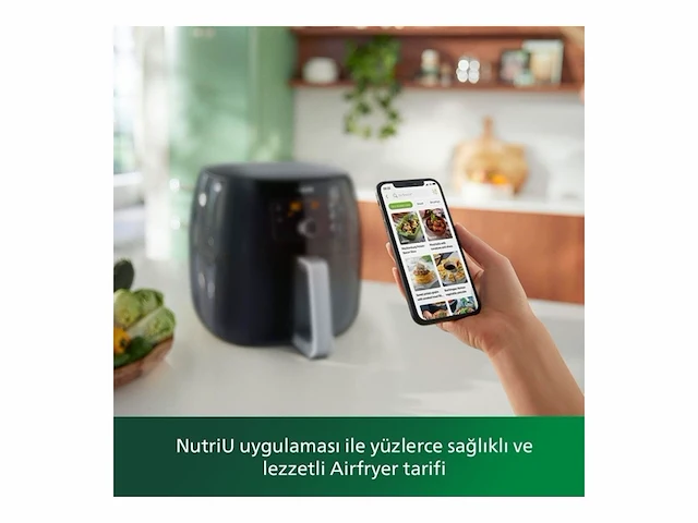 Philipshd9650/90 premium airfryer xxl 7.3 l homeid recepten app zwart - afbeelding 5 van  7