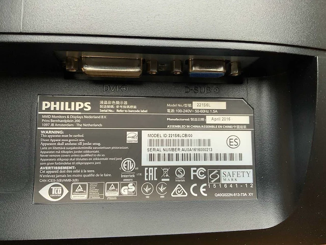 Phillips 22 inch 221s6l monitor monitor (2x) - afbeelding 2 van  2