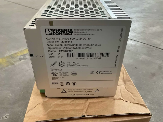 Phoenix contact quint-ps-3x400-500ac/24dc/40 din rail voeding (4x) - afbeelding 3 van  3