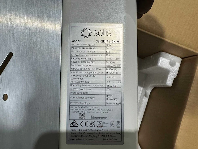 Phono solar - set van 5 zonnepanelen (380 wp) en 1 solis 1.5k omvormer (1-fase) - afbeelding 7 van  8
