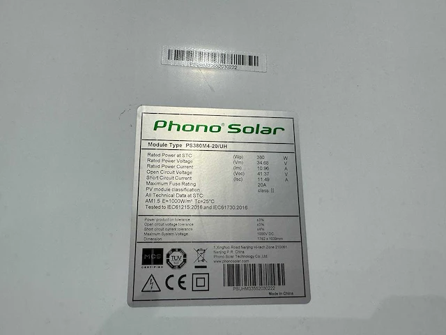 Phono solar - set van 6 zonnepanelen (380 wp) en 1 huawei 2.0k hybride omvormer (1-fase) - afbeelding 5 van  8