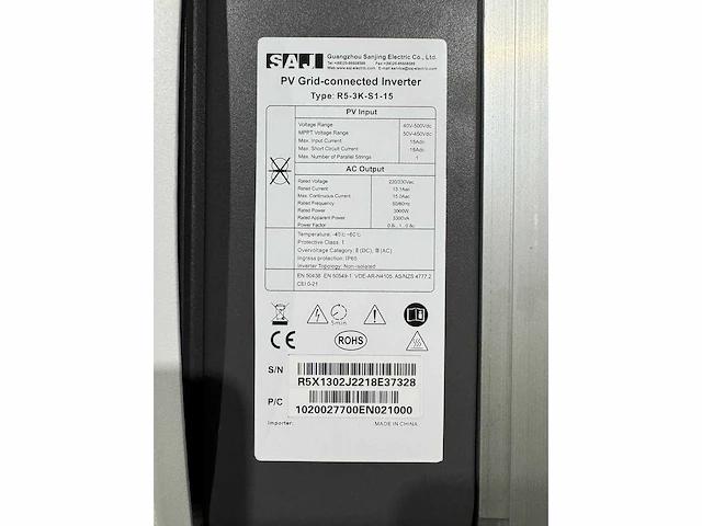 Phono solar - set van 9 zonnepanelen (380 wp) en 1 saj 3.0k omvormer (1-fase) - afbeelding 8 van  8