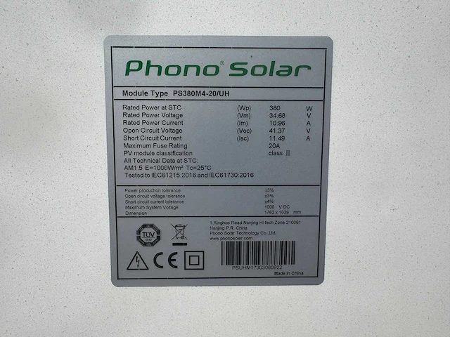 Phonosolar - set van 7 zonnepanelen (380 wp) met solax 2.5 kw omvormer - afbeelding 4 van  5