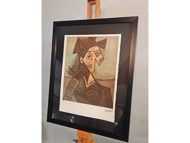 Picasso - lithograaf - ''les demoiselles'' in nieuwe lijst - afbeelding 1 van  6
