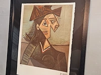 Picasso - lithograaf - ''les demoiselles'' in nieuwe lijst