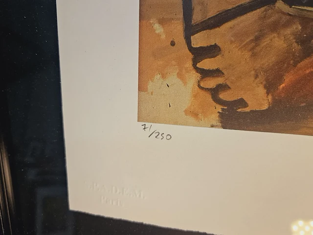 Picasso - lithograaf - ''personnage la pelle'' in nieuwe lijst - afbeelding 5 van  7