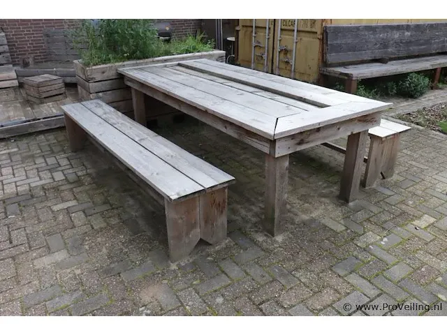 Picknicktafel incl. 2 banken - 177x70x80cm - afbeelding 1 van  6