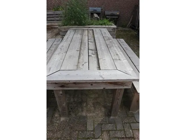 Picknicktafel incl. 2 banken - 177x70x80cm - afbeelding 3 van  6