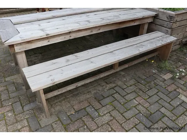 Picknicktafel incl. 2 banken - 177x70x80cm - afbeelding 4 van  6