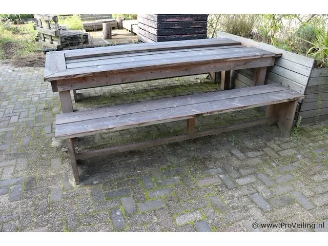 Picknicktafel incl. 2 banken - 260x110x77cm - afbeelding 1 van  6