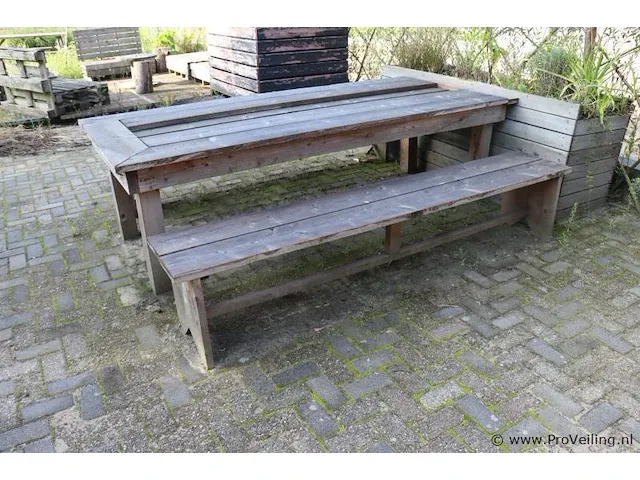 Picknicktafel incl. 2 banken - 260x110x77cm - afbeelding 2 van  6