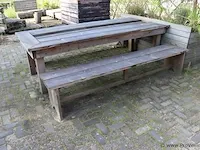 Picknicktafel incl. 2 banken - 260x110x77cm - afbeelding 2 van  6