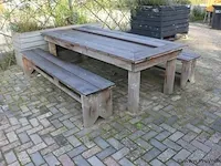 Picknicktafel incl. 2 banken - 260x110x77cm - afbeelding 3 van  6