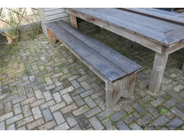 Picknicktafel incl. 2 banken - 260x110x77cm - afbeelding 4 van  6