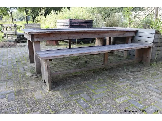 Picknicktafel incl. 2 banken - 260x110x77cm - afbeelding 5 van  6